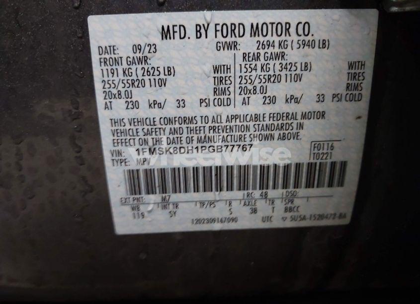 Photo 9 of 2023 Ford Explorer XLT (VIN 1FMSK8DH1PGB77767)