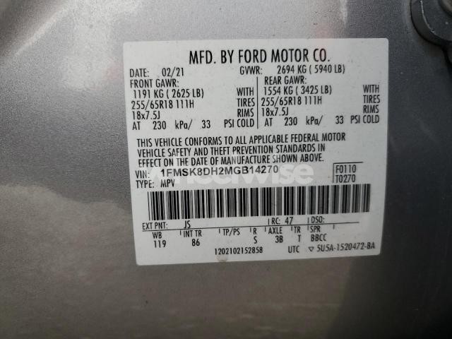 Photo 8 of 2021 FORD EXPLORER XLT (VIN 1FMSK8DH2MGB14270)