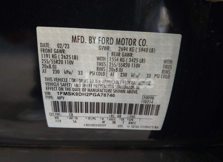 Photo 9 of 2023 Ford Explorer XLT (VIN 1FMSK8DH2PGA78746)