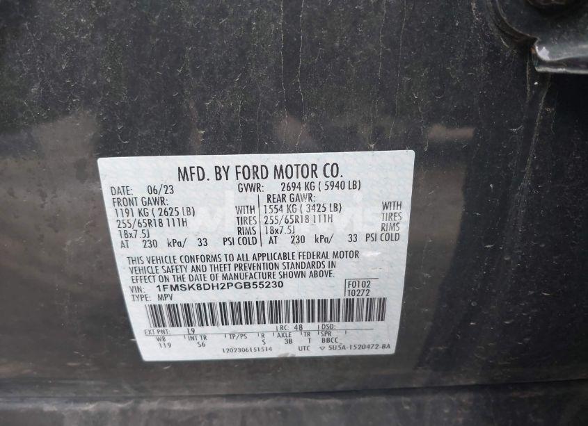 Photo 9 of 2023 Ford Explorer XLT (VIN 1FMSK8DH2PGB55230)