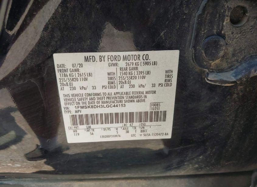 Photo 9 of 2020 Ford Explorer XLT (VIN 1FMSK8DH3LGC44153)