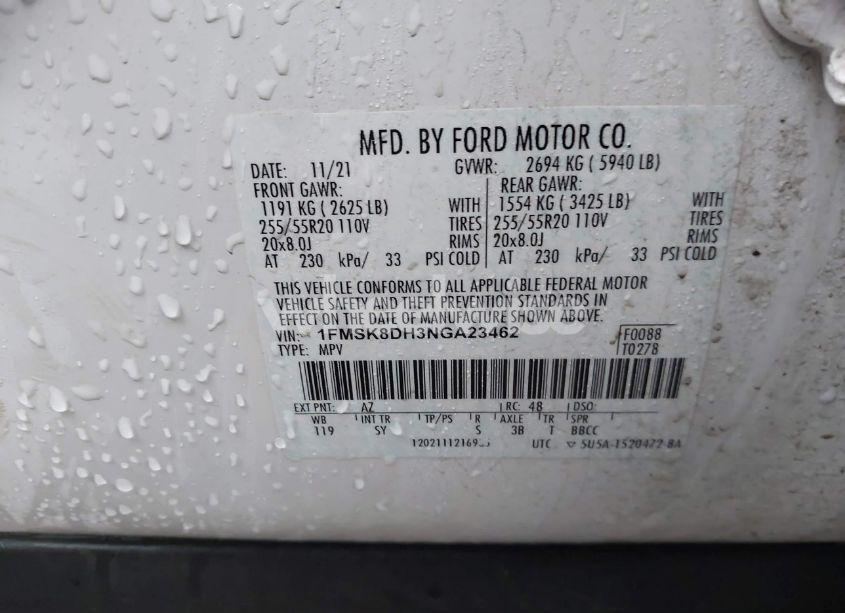 Photo 9 of 2022 Ford Explorer XLT (VIN 1FMSK8DH3NGA23462)