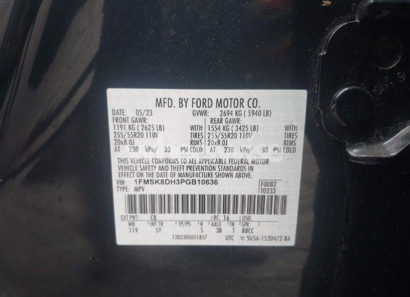 Photo 9 of 2023 Ford Explorer XLT (VIN 1FMSK8DH3PGB10636)