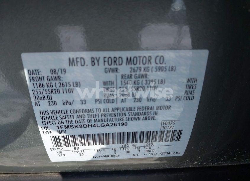 Photo 9 of 2020 Ford Explorer XLT (VIN 1FMSK8DH4LGA26190)