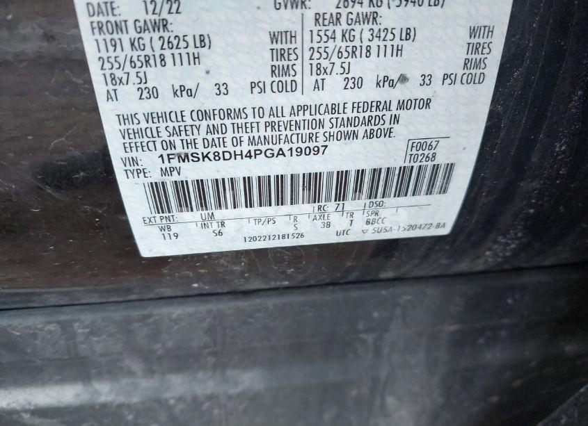 Photo 9 of 2023 Ford Explorer XLT (VIN 1FMSK8DH4PGA19097)