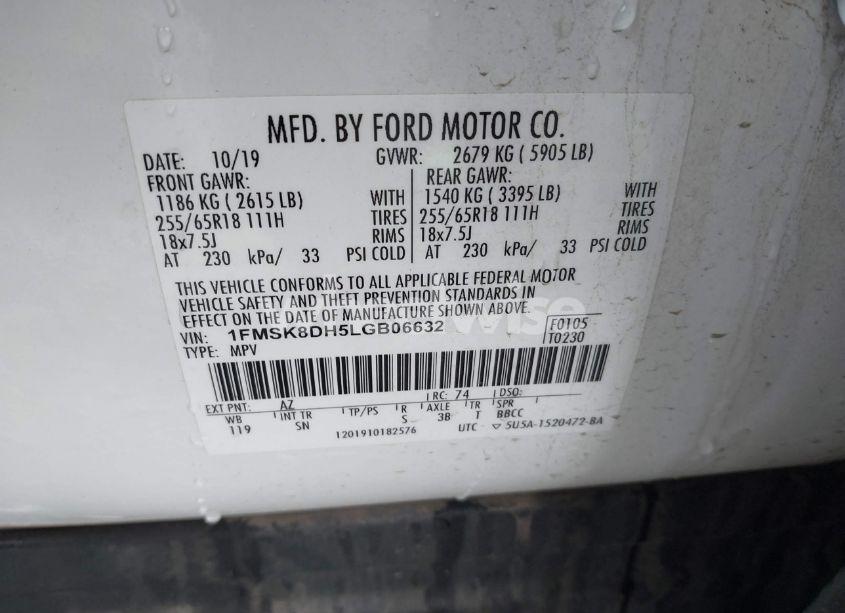 Photo 9 of 2020 Ford Explorer XLT (VIN 1FMSK8DH5LGB06632)