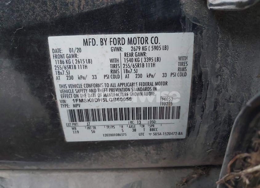 Photo 9 of 2020 Ford Explorer XLT (VIN 1FMSK8DH5LGB60058)