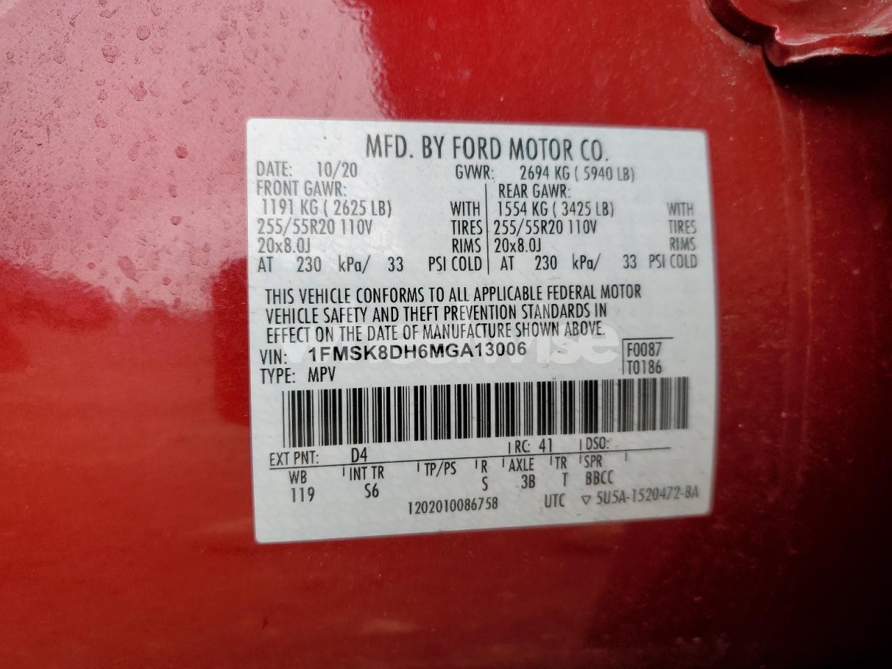 Photo 13 of 2021 FORD EXPLORER XLT (VIN 1FMSK8DH6MGA13006)