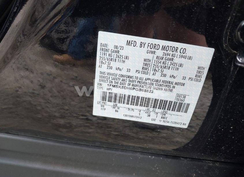 Photo 9 of 2023 Ford Explorer XLT (VIN 1FMSK8DH6PGB68823)