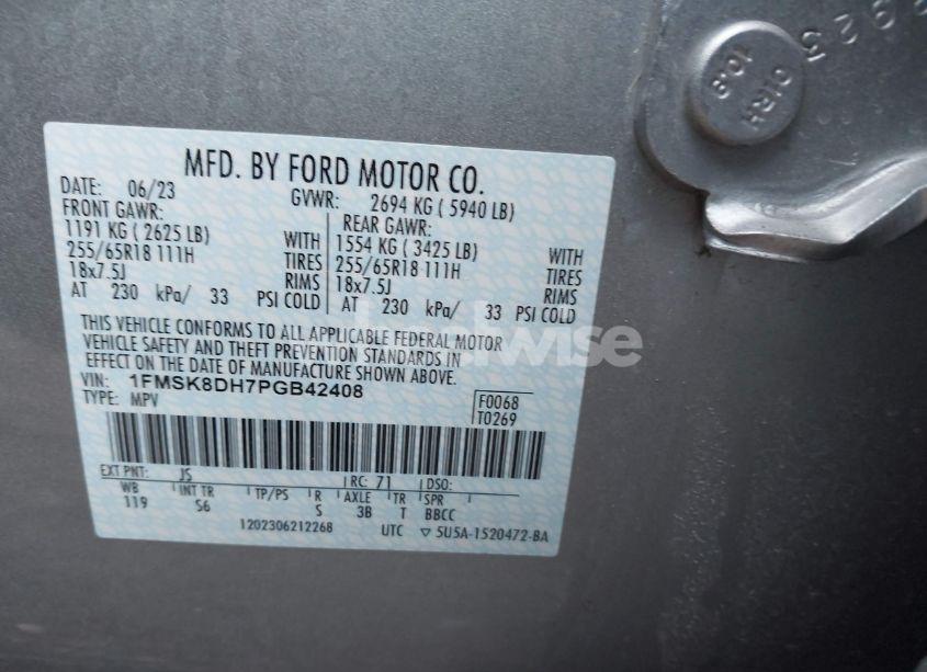 Photo 9 of 2023 Ford Explorer XLT (VIN 1FMSK8DH7PGB42408)