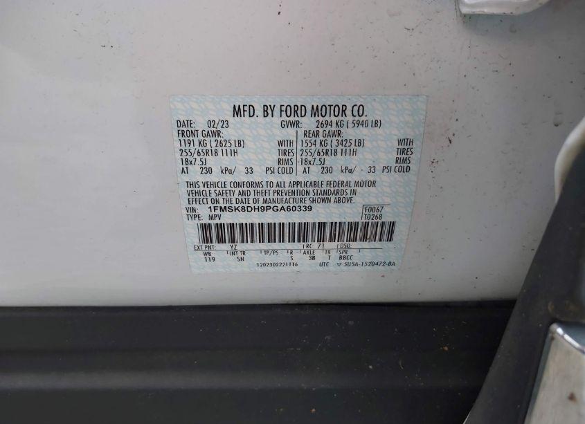 Photo 9 of 2023 Ford Explorer XLT (VIN 1FMSK8DH9PGA60339)