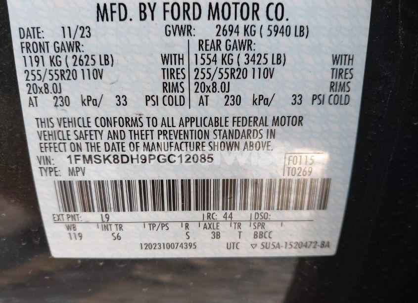 Photo 9 of 2023 Ford Explorer XLT (VIN 1FMSK8DH9PGC12085)