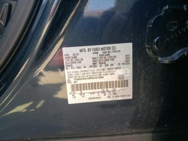 Photo 6 of 2024 FORD EXPLORER XLT (VIN 1FMSK8DH9RGA51899)