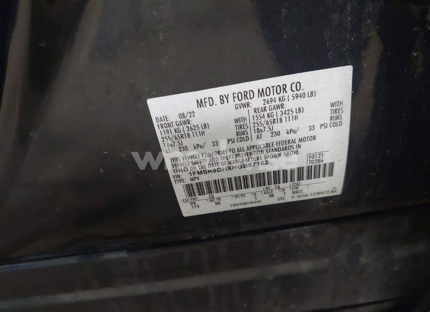 Photo 9 of 2022 Ford Explorer XLT (VIN 1FMSK8DHXNGB87162)