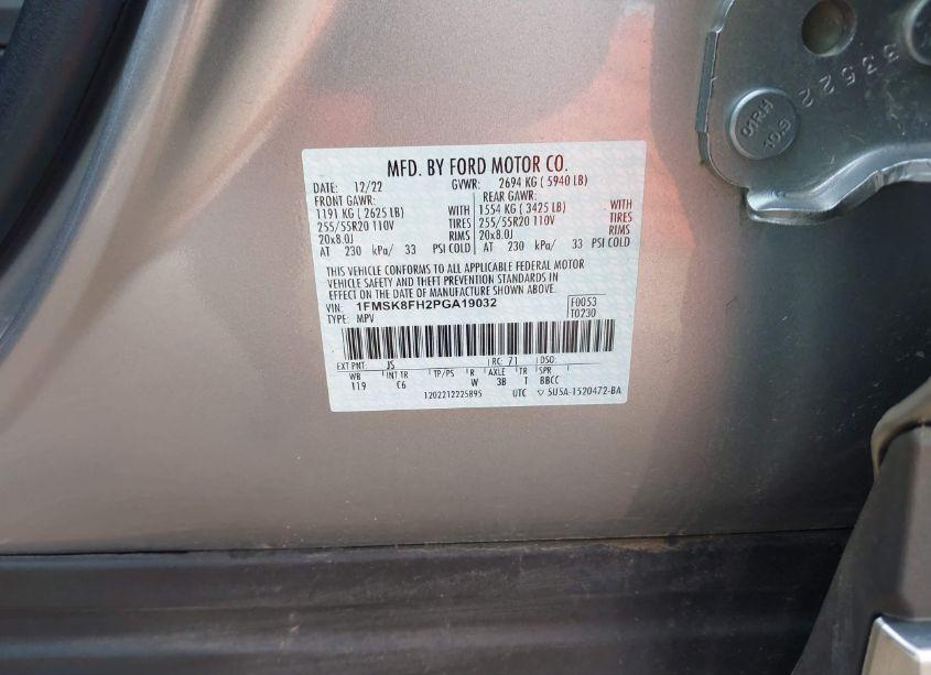 Photo 9 of 2023 Ford Explorer LIMITED (VIN 1FMSK8FH2PGA19032)