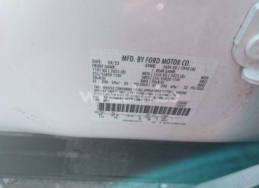 Photo 9 of 2023 Ford Explorer LIMITED (VIN 1FMSK8FH7PGB67791)