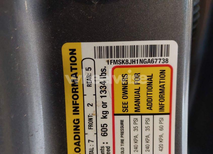 Photo 9 of 2022 Ford Explorer TIMBERLINE (VIN 1FMSK8JH1NGA67738)