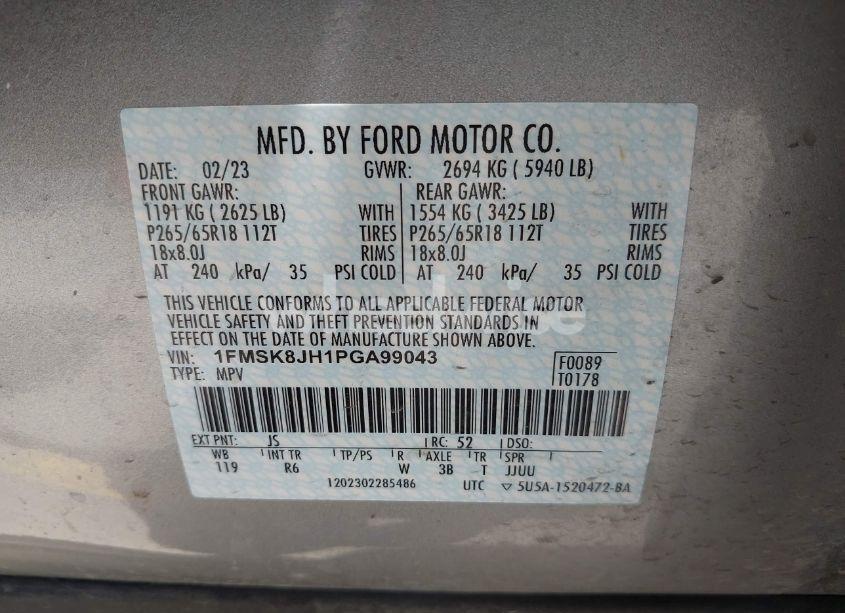 Photo 9 of 2023 Ford Explorer TIMBERLINE (VIN 1FMSK8JH1PGA99043)