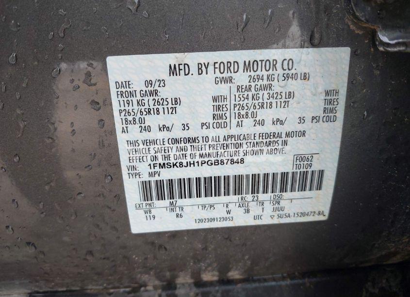 Photo 9 of 2023 Ford Explorer TIMBERLINE (VIN 1FMSK8JH1PGB87848)