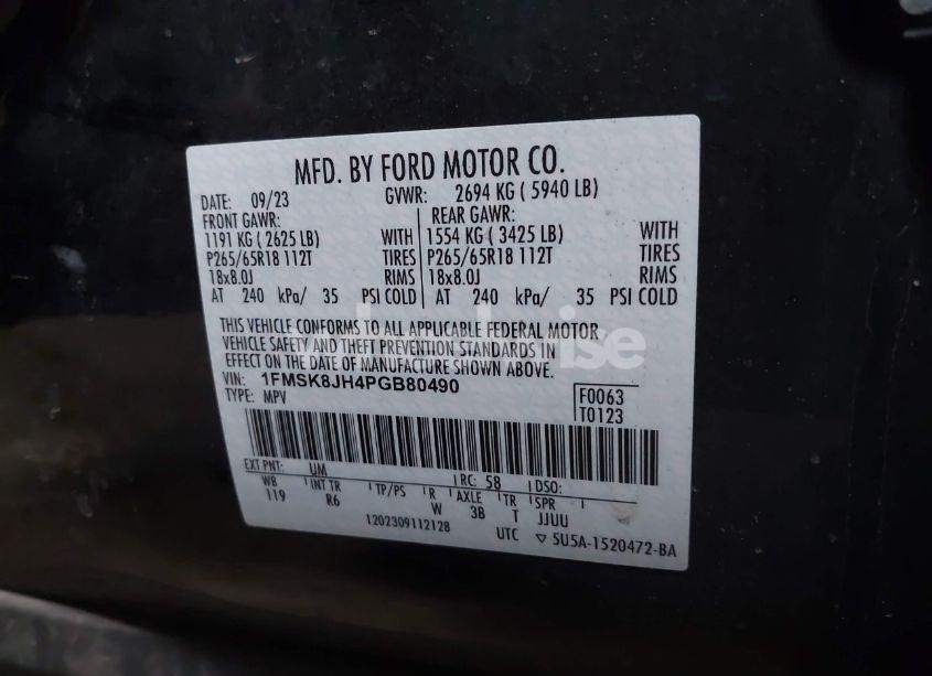 Photo 9 of 2023 Ford Explorer TIMBERLINE (VIN 1FMSK8JH4PGB80490)