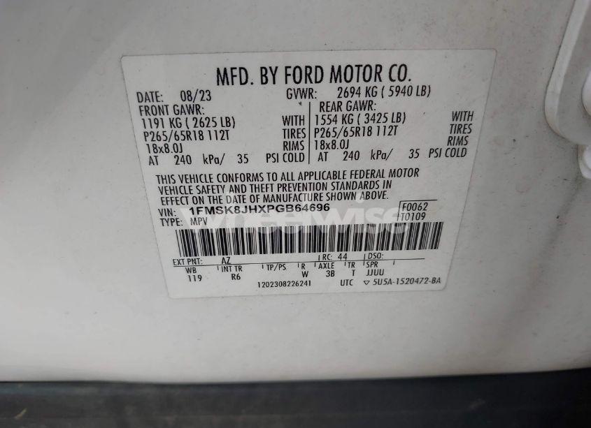 Photo 9 of 2023 Ford Explorer TIMBERLINE (VIN 1FMSK8JHXPGB64696)