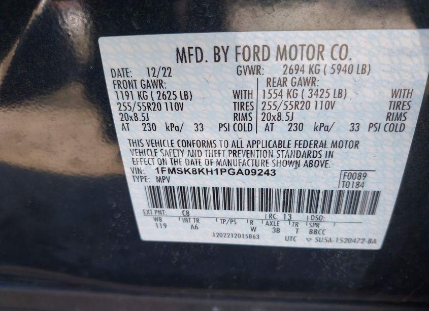 Photo 9 of 2023 Ford Explorer ST-LINE (VIN 1FMSK8KH1PGA09243)