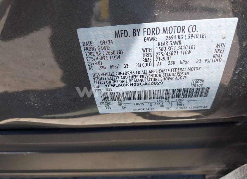 Photo 9 of 2025 Ford Explorer ST-LINE (VIN 1FMUK8KH0SGA40629)