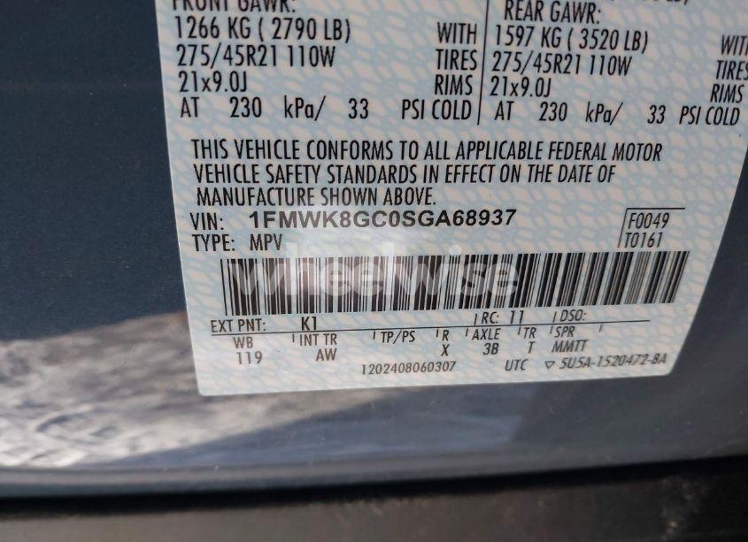 Photo 9 of 2025 Ford Explorer ST (VIN 1FMWK8GC0SGA68937)