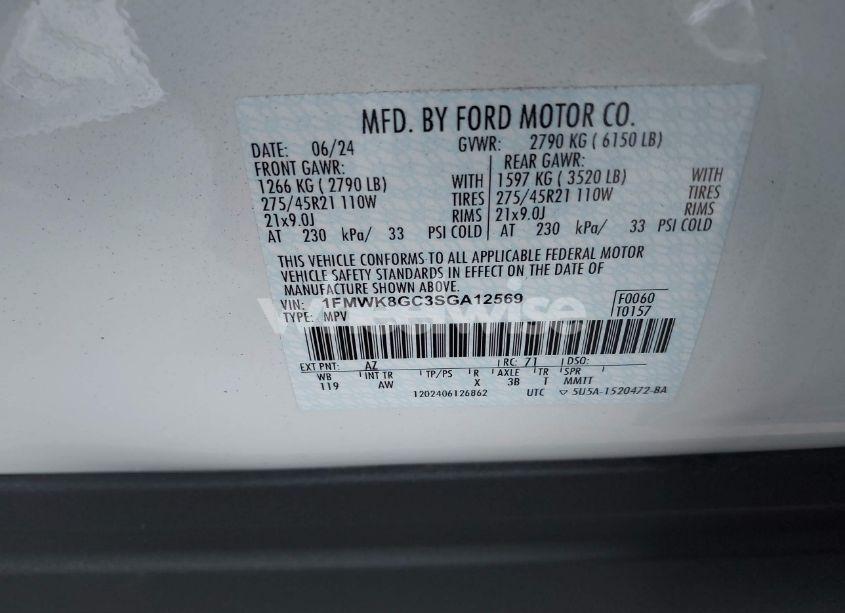 Photo 9 of 2025 Ford Explorer ST (VIN 1FMWK8GC3SGA12569)