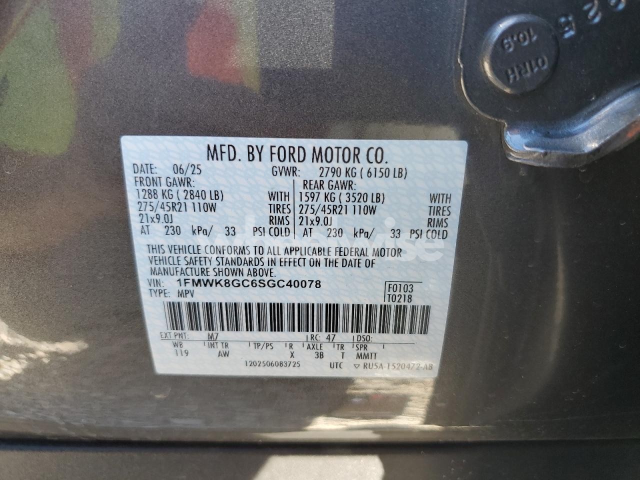 Photo 14 of 2025 FORD EXPLORER ST (VIN 1FMWK8GC6SGC40078)