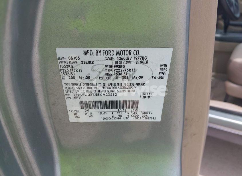 Photo 9 of 2006 Ford Escape XLS/XLS MANUAL (VIN 1FMYU02Z56KA23513)