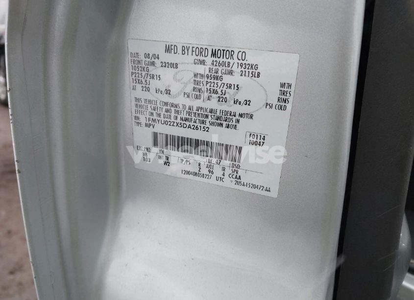 Photo 9 of 2005 Ford Escape XLS (VIN 1FMYU02ZX5DA26152)