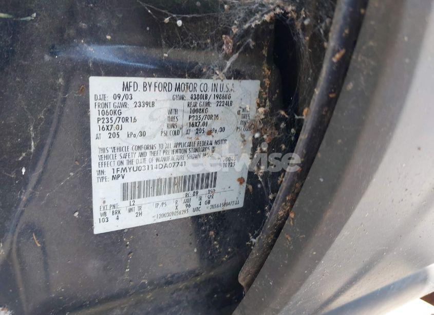 Photo 9 of 2004 Ford Escape XLT (VIN 1FMYU03114DA07741)