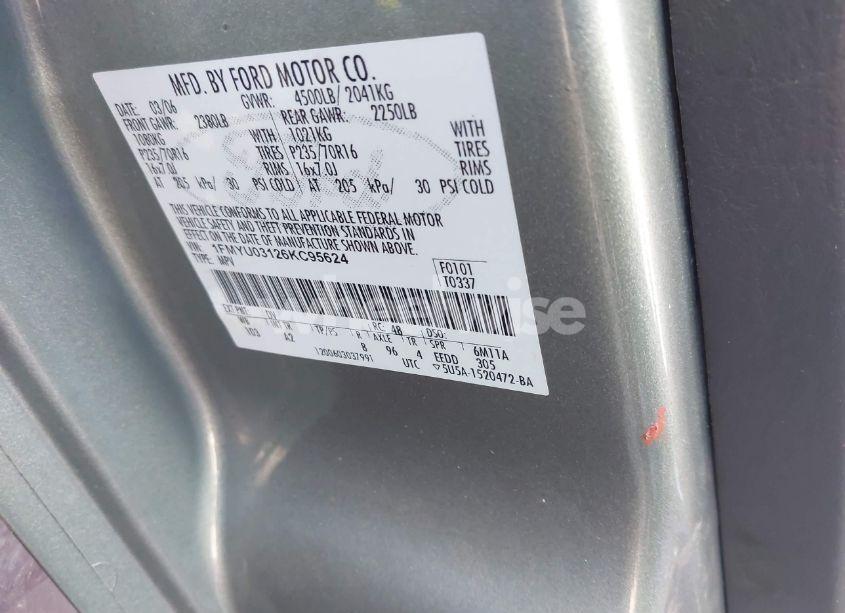 Photo 6 of 2006 Ford Escape XLT/XLT SPORT (VIN 1FMYU03126KC95624)