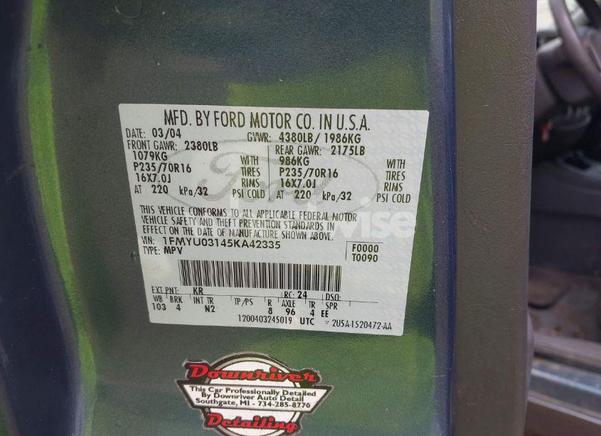 Photo 9 of 2005 Ford Escape XLT (VIN 1FMYU03145KA42335)