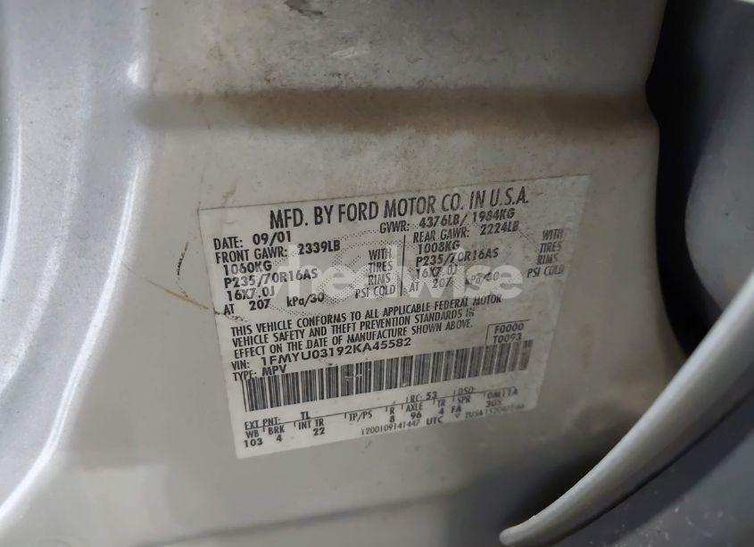 Photo 9 of 2002 Ford Escape XLT (VIN 1FMYU03192KA45582)