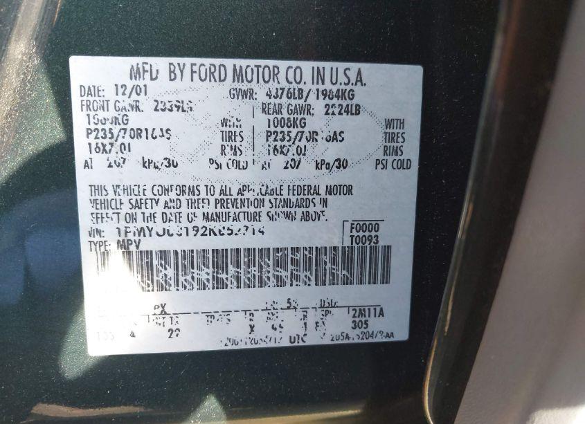 Photo 9 of 2002 Ford Escape XLT (VIN 1FMYU03192KB52714)