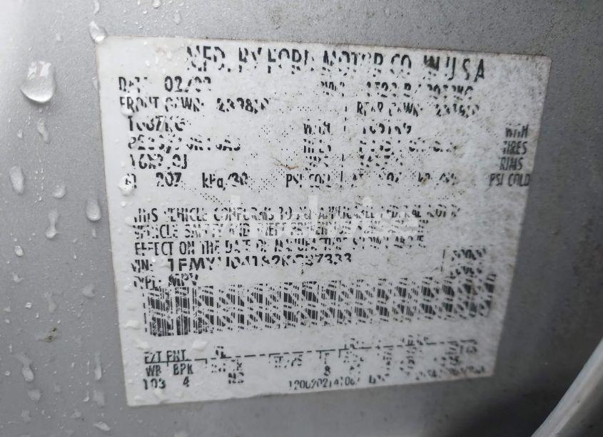 Photo 9 of 2002 Ford Escape XLT (VIN 1FMYU04182KC37333)