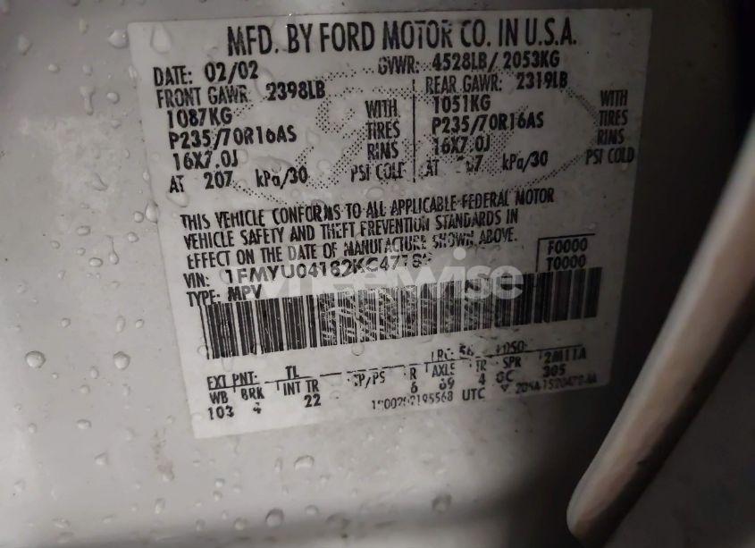 Photo 9 of 2002 Ford Escape XLT (VIN 1FMYU04182KC47182)