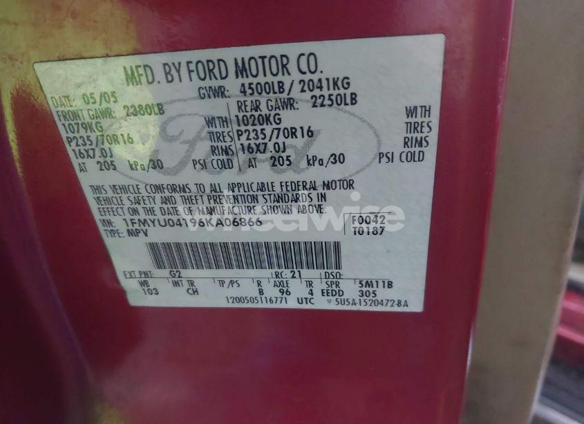 Photo 9 of 2006 Ford Escape LIMITED (VIN 1FMYU04196KA06866)