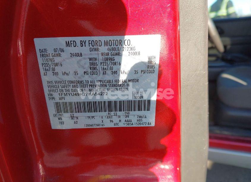 Photo 9 of 2007 Ford Escape HYBRID (VIN 1FMYU49H27KA54272)