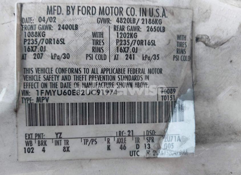 Photo 9 of 2002 Ford Explorer SPORT (VIN 1FMYU60E82UC91974)