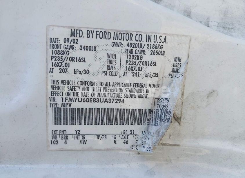 Photo 9 of 2003 Ford Explorer SPORT XLS/XLT (VIN 1FMYU60E83UA37294)