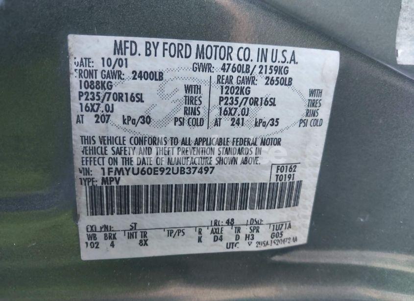 Photo 9 of 2002 Ford Explorer SPORT (VIN 1FMYU60E92UB37497)