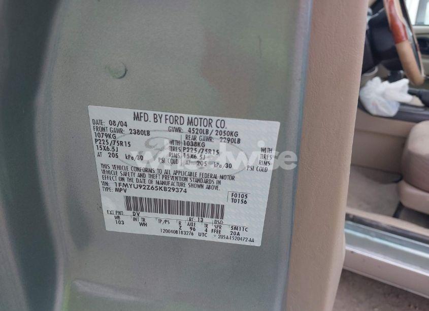 Photo 9 of 2005 Ford Escape XLS (VIN 1FMYU92Z65KB29374)