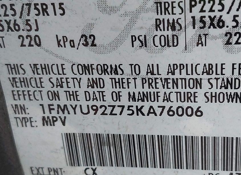 Photo 9 of 2005 Ford Escape XLS (VIN 1FMYU92Z75KA76006)