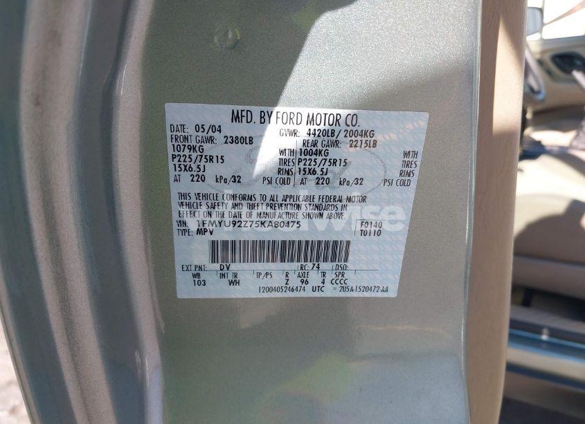 Photo 9 of 2005 Ford Escape XLS (VIN 1FMYU92Z75KA80475)