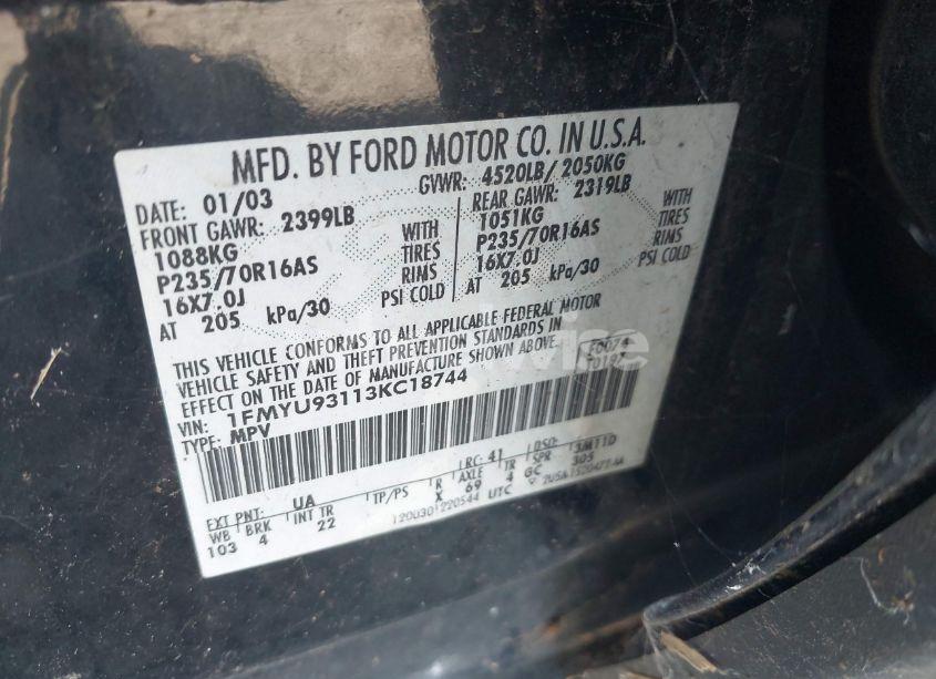 Photo 9 of 2003 Ford Escape XLT (VIN 1FMYU93113KC18744)