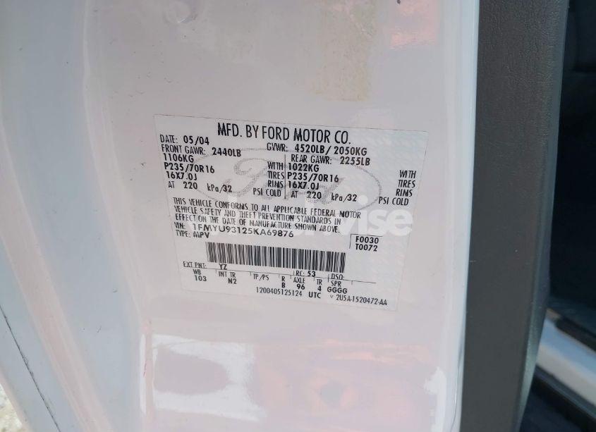 Photo 9 of 2005 Ford Escape XLT (VIN 1FMYU93125KA69876)