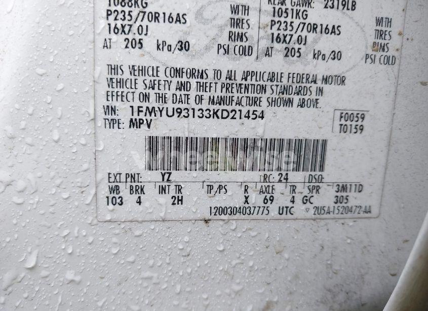 Photo 9 of 2003 Ford Escape XLT (VIN 1FMYU93133KD21454)